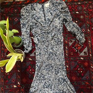 Isabel Marant Albini Midnight/White Silk Dress